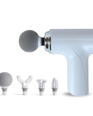 Mini Massager Gun with 4 Heads, 6 Speed Rechargeable, Handheld Percussion 3200 strokes per min Massager Gun for Deep tissue, Full-Body Pain Relief & Muscel Relaxation of Neck, Shoulder, Back & Legs