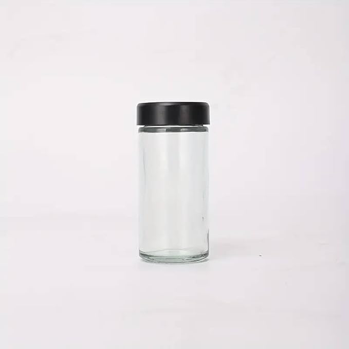 Black Rotating Spice Rack Organizer with Jars (12), Seasoning Organizer for Cabinet, Kitchen Spice Racks for Countertop Revolving Storage Stand for Herbs & Seasoning Namak Dani