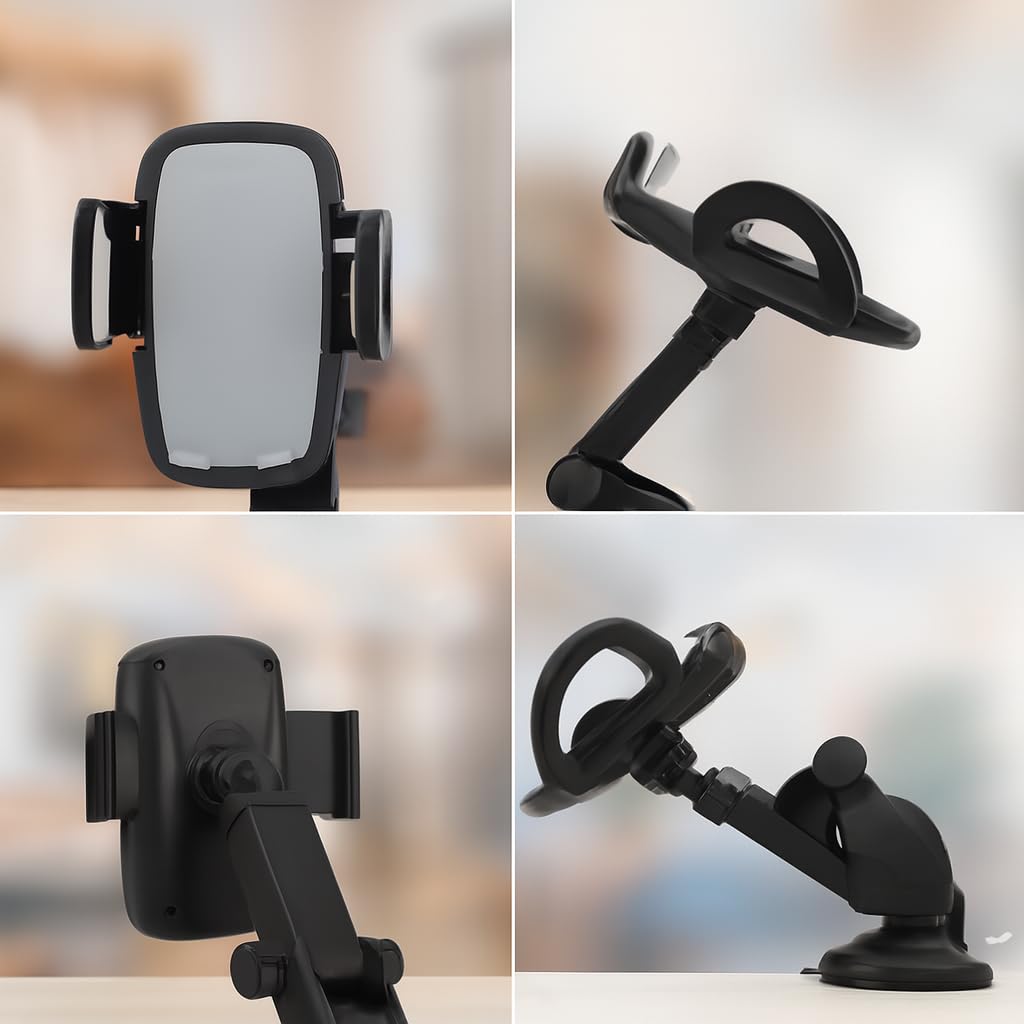Mobile Holder for Car 360° Rotation, Multifunctional Drive Easy Rearview in Rotatable Stand Mount, Adjustable Hanging Anti Shake Rearview Mirror Phone Holder for All Mobile Phones.