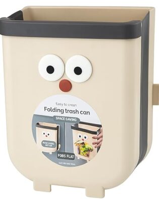 Hanging Kitchen Trash Can for Cabinet Door Foldable Hanging Trash Can Garbage Bin for Waste Compost Bin for Kitchen Sink Plastic Dustbin for Bathroom, RV, Home & Office Use (Big)