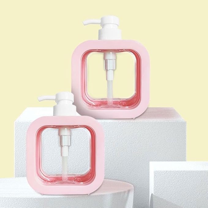 Outdoor Living Liquid Soap Dispenser for Bathroom Kitchen Accessories, Multipurpose Refillable Plastic Pump for Hand Wash, Dish Wash, Kitchen, Bathroom (Pink)