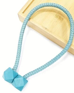 Magnetic Curtain Tiebacks, Binding Weaving Curtain Holder Clips Rope Holder Buckles Curtain tie Backs for Home Bedroom Office Decoration,  (Blue)