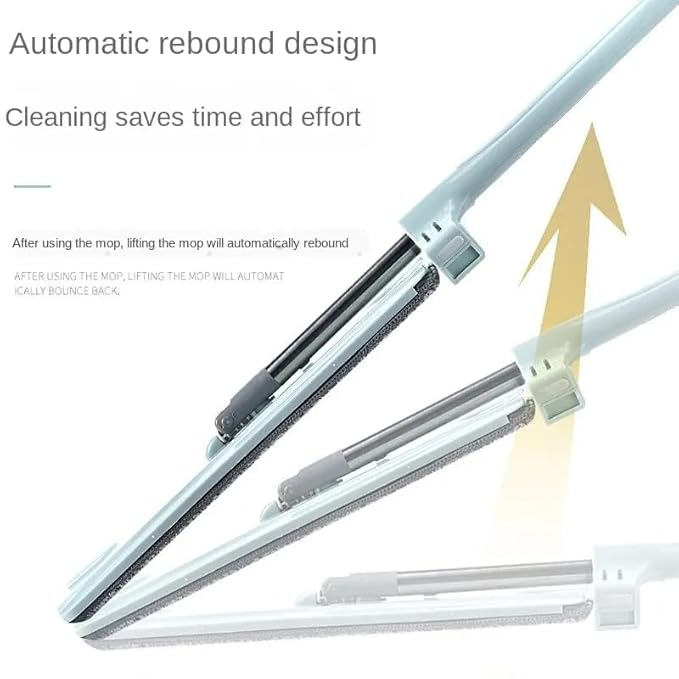 Flat Mop for Floor Cleaning Magic Slider Squeeze Mop Microfiber Hands Free Squeeze Mob 360 Bucket Less Pocha Wet and Dry Use Microfiber Refill mop
