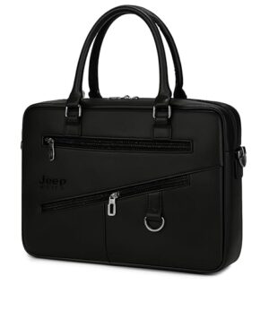Leather briefcases Laptop Messenger Bags for Men and Women Best Office School College Satchel Bag (MESSENGER-BAG-PRO) Shoulder Bags Business Bag Crossbody with Adjustable Shoulder Strap(Black)