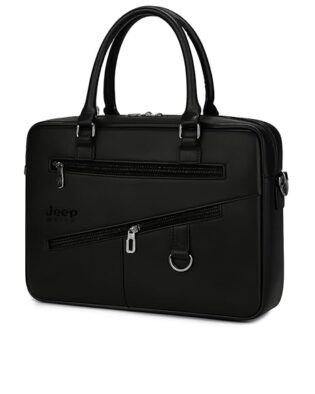 Leather briefcases Laptop Messenger Bags for Men and Women Best Office School College Satchel Bag (MESSENGER-BAG-PRO) Shoulder Bags Business Bag Crossbody with Adjustable Shoulder Strap(Black)