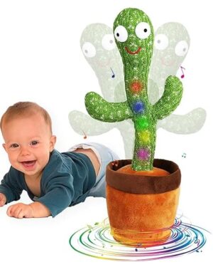 Rechargeable Talking Cactus Toy for Kids - Musical Dancing Speaking Cactus Toy for Babies - Educational Talking Toy for Baby Boys & Girls, Repeating for Toddlers