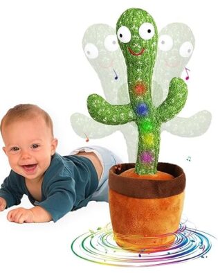Rechargeable Talking Cactus Toy for Kids - Musical Dancing Speaking Cactus Toy for Babies - Educational Talking Toy for Baby Boys & Girls, Repeating for Toddlers