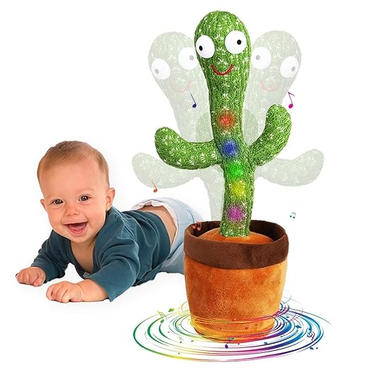 Rechargeable Talking Cactus Toy for Kids - Musical Dancing Speaking Cactus Toy for Babies - Educational Talking Toy for Baby Boys & Girls, Repeating for Toddlers