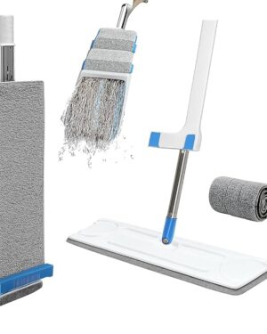 Flat Mop for Floor Cleaning Magic Slider Squeeze Mop Microfiber Hands Free Squeeze Mob 360 Bucket Less Pocha Wet and Dry Use Microfiber Refill mop