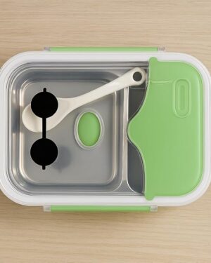 Super Kids Lunch Box – BPA-Free, Stainless Steel Insulated Compartments with Tray & Container, Leak-Resistant Tiffin for School with Spoon