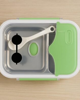 Super Kids Lunch Box – BPA-Free, Stainless Steel Insulated Compartments with Tray & Container, Leak-Resistant Tiffin for School with Spoon