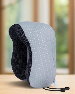 Extra Soft Memory Foam Luxury Travel Neck Support Rest Pillow with Soft Eyemask with Gel Multipurpose Comfortable Travel Pillow Combo Airplane Travel Kit (Blue)