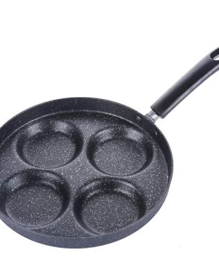 Non-Stick Small Egg Pan, 4-Cups, Non-Stick Cookware, Aluminium Alloy, Frying Pan, Pancake, Omelette uttapam Burger Pan 3-in-1 Breakfast pan with Heat-Resistant Handle