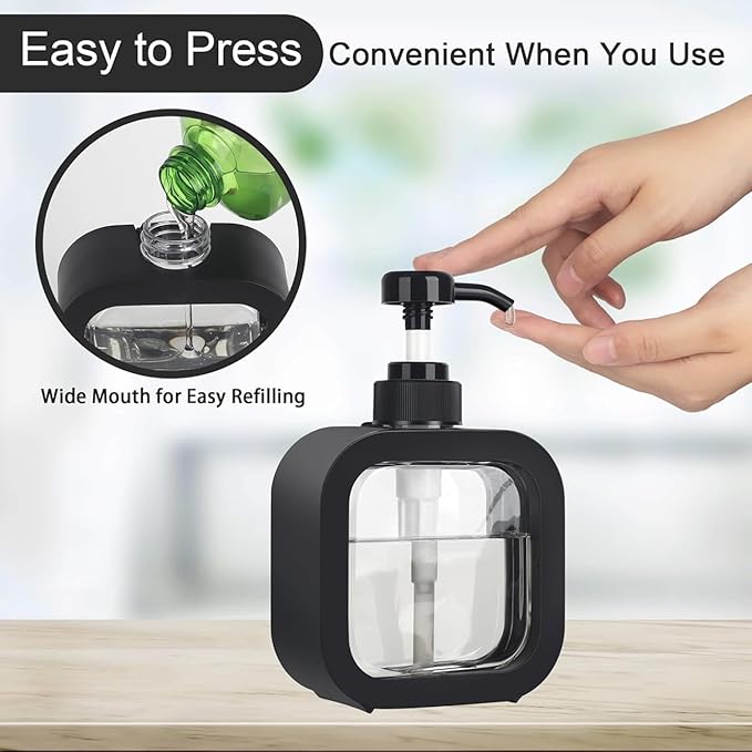 Outdoor Living Liquid Soap Dispenser for Bathroom Kitchen Accessories, Multipurpose Refillable Plastic Pump for Hand Wash, Dish Wash, Kitchen, Bathroom