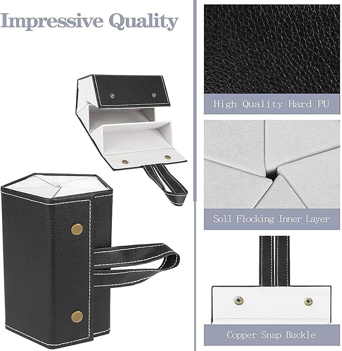 Sunglasses Organizer with 5 Slots, Travel Glasses Case Storage Portable Sunglasses Storage Case Bag Foldable Eyeglasses Holder Box, Eyewear Display Containers for Men & Women (Black)