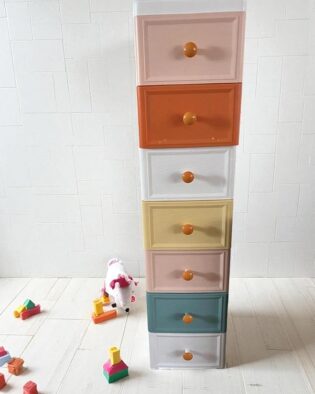 7 Layer Heavy Duty Cabinet Plastic Storage Drawer with Wheels Modular Cabinet for Bedroom, Office, Home Chest of Drawers Organiser for Cosmetics, Kitchen items, Toys