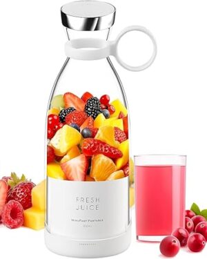 Portable Juicer Blenders For Smoothies And Juices USB Rechargeable Mini Juicer Bottle Blender Shake Maker Electric Battery Mixer Grinder Machine, Travel Juice Maker for Fruits, USB