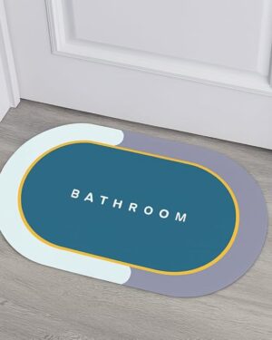 Water Absorbent Non Slip Bathmat | Quick Dry Anti Slip Bathroom Mat | Soft Anti Skid Door Mats for Home/Bathroom/Bedroom/Kitchen/Floor Mat | Water Absorbing Rubber Doormat(Blue)