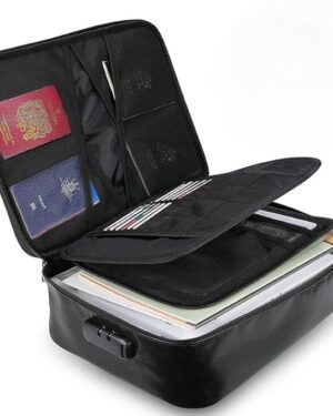 External Hard Disk Case, Waterproof Double Layer Hard Disk Cover Case, Organizer Bag, Document Organiser Case with Lock, Passport Holder, Multi-Compartment Storage for Files and Cards