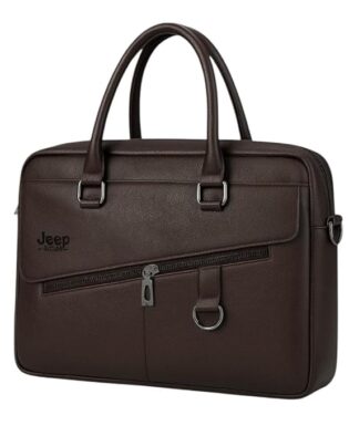 Leather briefcases Laptop Messenger Bags for Men and Women Best Office School College Satchel Bag (MESSENGER-BAG-PRO) Shoulder Bags Business Bag Crossbody with Adjustable Shoulder Strap (Dark brown)