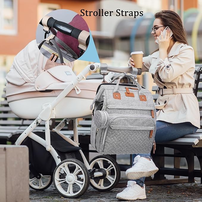 Multi Pocket Storage Bag | Multipurpose Stylish Diaper Bag for Mothers | Spacious & Durable Baby Care Organizer | Lightweight & Travel-Friendly | Maternity bag for newborn baby (Grey)
