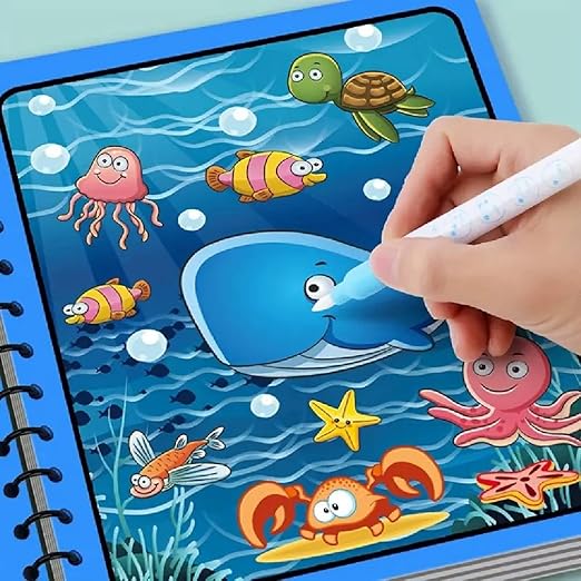 Book, Magic Doodle Pen, Coloring Doodle Drawing Board Games for Kids, Educational Toy for Growing Kids Water Painting Drawing Book for Toddlers 2-10 Years