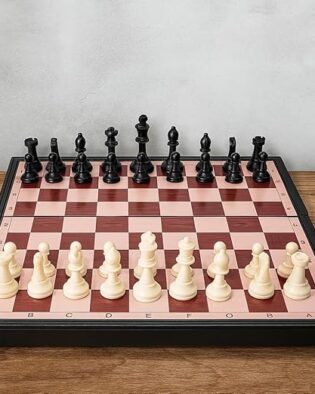 Chess Board Set Magnetic Portable and Foldable Board Game Travel Chess Board for Adults & Kids Educational Toy Sets for Kids Folding Chessboard Storage Toys(Brown) 13x13 inch