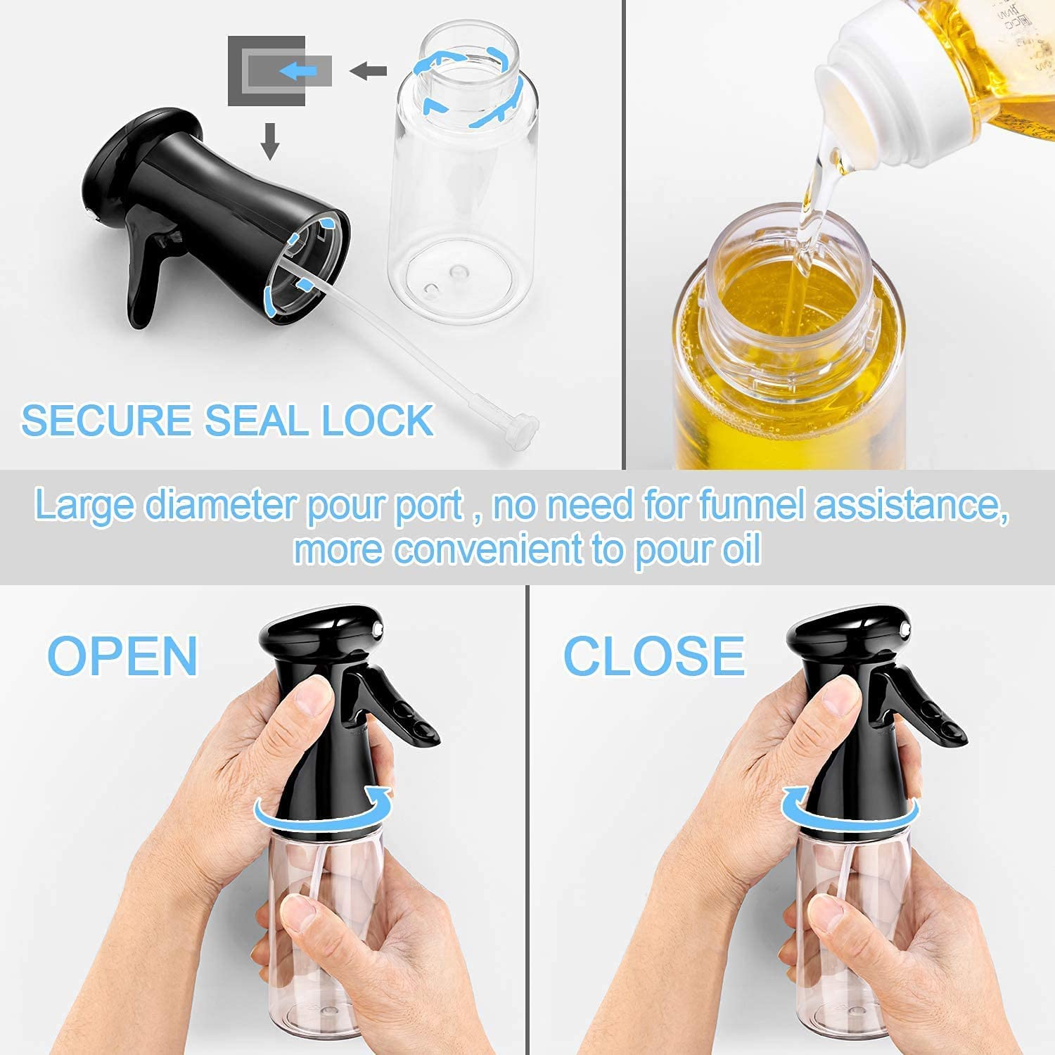 Oil Spray bottle for Cooking 210ml Glass Olive Oil Mister Bottle Kitchen Gadgets Accessories For Air Fryer Portable Refillable Food Grade Vinegar Spritzer Sprayer Bottles for Kitchen Salad