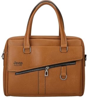 Leather briefcases Laptop Messenger Bags for Men and Women Best Office School College Satchel Bag (MESSENGER-BAG-PRO) Shoulder Bags Business Bag Crossbody with Adjustable Shoulder (Brown)