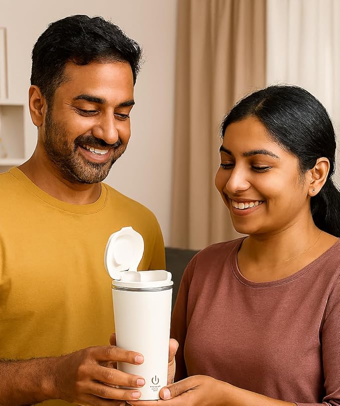 Self-Stirring Coffee Mug Re-Chargeable with Magnetic Stirring Travel Coffee Tumbler - 100% Leakproof and Spill Proof for Hot and Cold Drink - Coffee Mug for Travel (Pink)