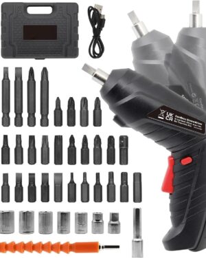 Electric Screwdriver Set USB Rechargeable Cordless Drill Driver Kit with Precision Bits | Mini Electric Screwdriver Tool for DIY Home Repair, Electronics, Appliances, and Improvement