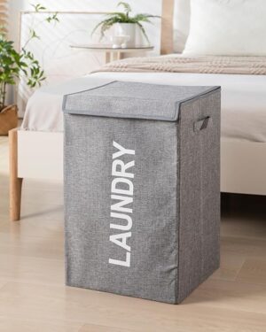 Jute Foldable Laundry Basket for Clothes with Lid Laundry Bag for Clothes Durable & Collapsible Storage Bag for Clothes Basket for Clothes Storage Toy Storage Basket