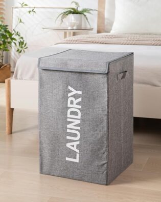 Jute Foldable Laundry Basket for Clothes with Lid Laundry Bag for Clothes Durable & Collapsible Storage Bag for Clothes Basket for Clothes Storage Toy Storage Basket