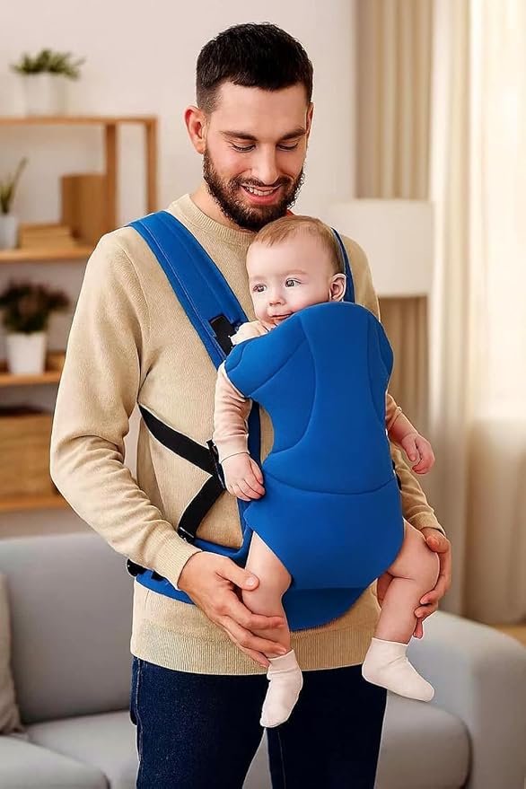 Baby Carrier Bag/Adjustable Hands Free, Baby sefty Belt/Child Safety Strip/Baby Sling Carrier Bag/Baby Back Carrier Bag (Navy Blue) (Blue)