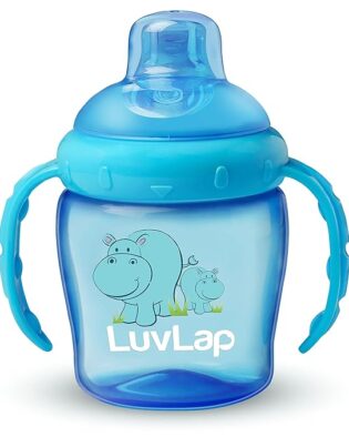 Baby Sipper Bottle for Infant/Toddler, 210ml, Anti-Spill Sippy Cup with Soft Silicone Spout BPA Free Sipper with Handles, 6m+ (Green)