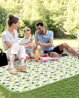 Home Foldable 6.5x5 Feet King Size Picnic Mat Waterproof Chatai/Beach Perfect for Picnics, Park, Camping, Garden, Yoga Sleeping Mat for Floor Leaf Picnic Blanket Outdoor