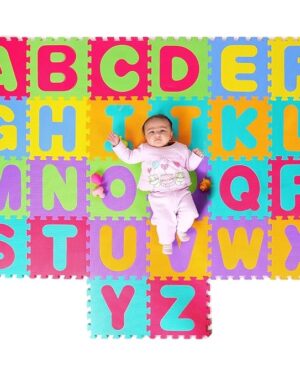 26 pcs Puzzle PlayMat, Play mat for Babies, Baby mats for Floor,Alphabet (A-Z) EVA Foam Non Toxic playmat, 26 Interlocking Tiles (12X12 Inch) Ideal for Crawling Baby