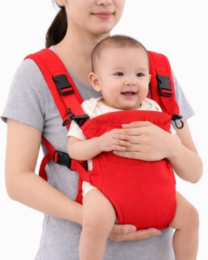 Baby Carrier Bag/Adjustable Hands Free, Baby sefty Belt/Child Safety Strip/Baby Sling Carrier Bag/Baby Back Carrier Bag (Navy Blue) (Red)