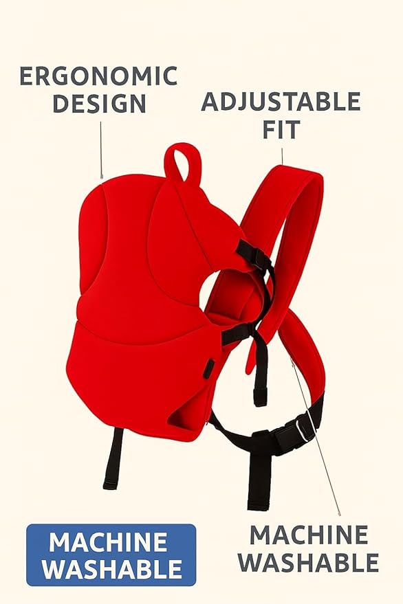 Baby Carrier Bag/Adjustable Hands Free, Baby sefty Belt/Child Safety Strip/Baby Sling Carrier Bag/Baby Back Carrier Bag (Navy Blue) (Red)