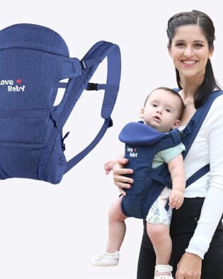 Baby Carrier Bag/Adjustable Hands Free, Baby sefty Belt/Child Safety Strip/Baby Sling Carrier Bag/Baby Back Carrier Bag (Navy Blue) (Love Baby Blue)