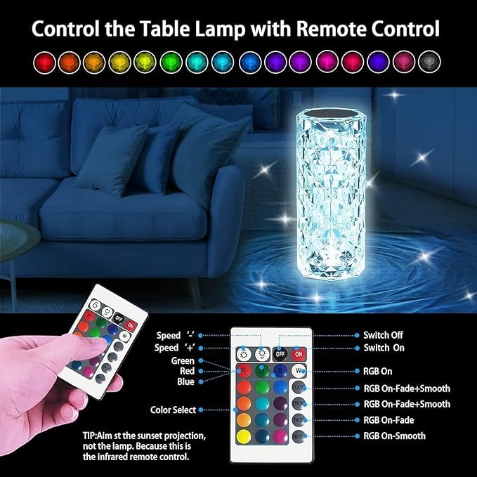 Crystal Lamp | Decorative LED Crystal Table Lamp