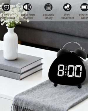 Panda Shape Alarm Clock with Bell | Cute Tabletop Alarm Clock