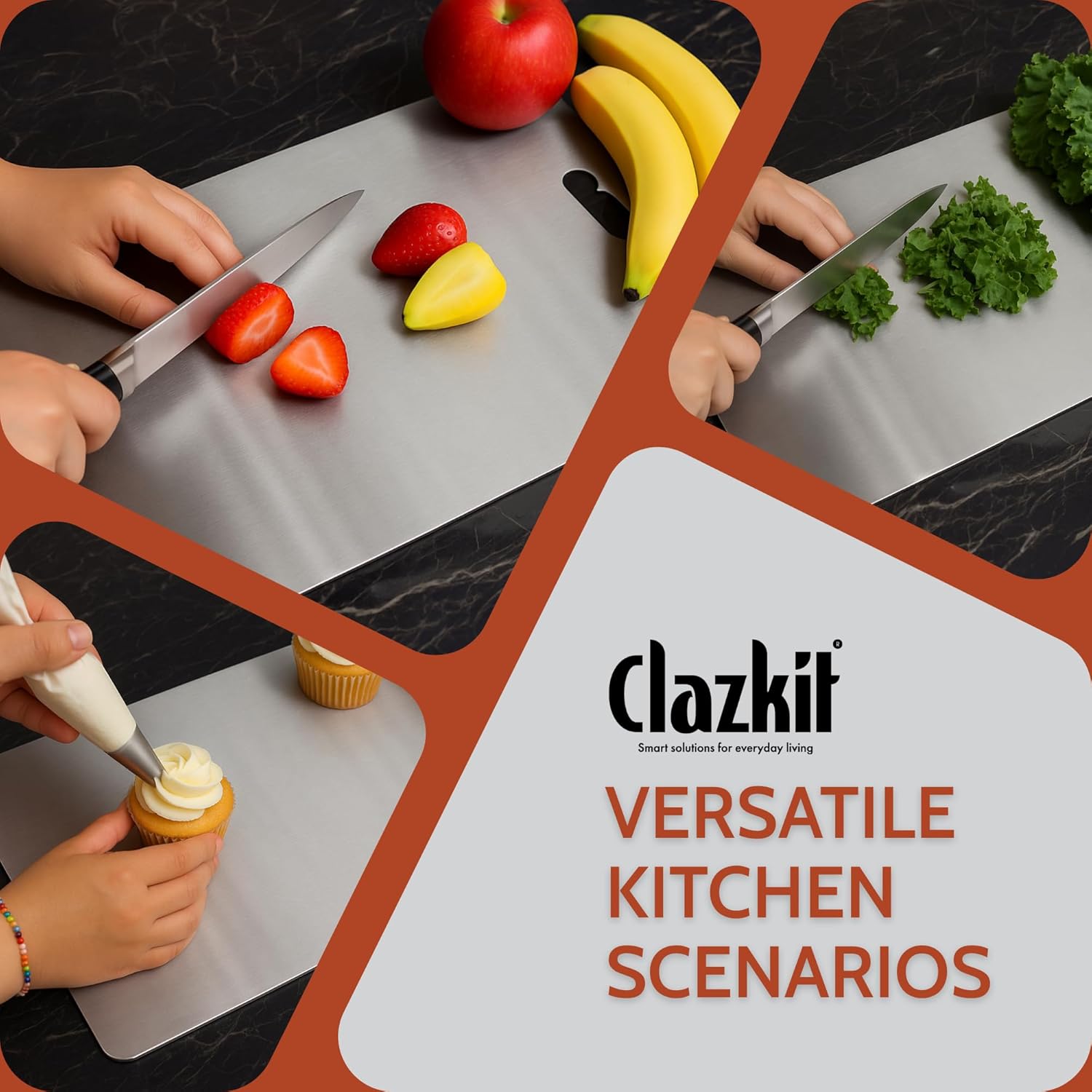 Stainless Steel Chopping Board | Heavy-Duty Kitchen Cutting Board