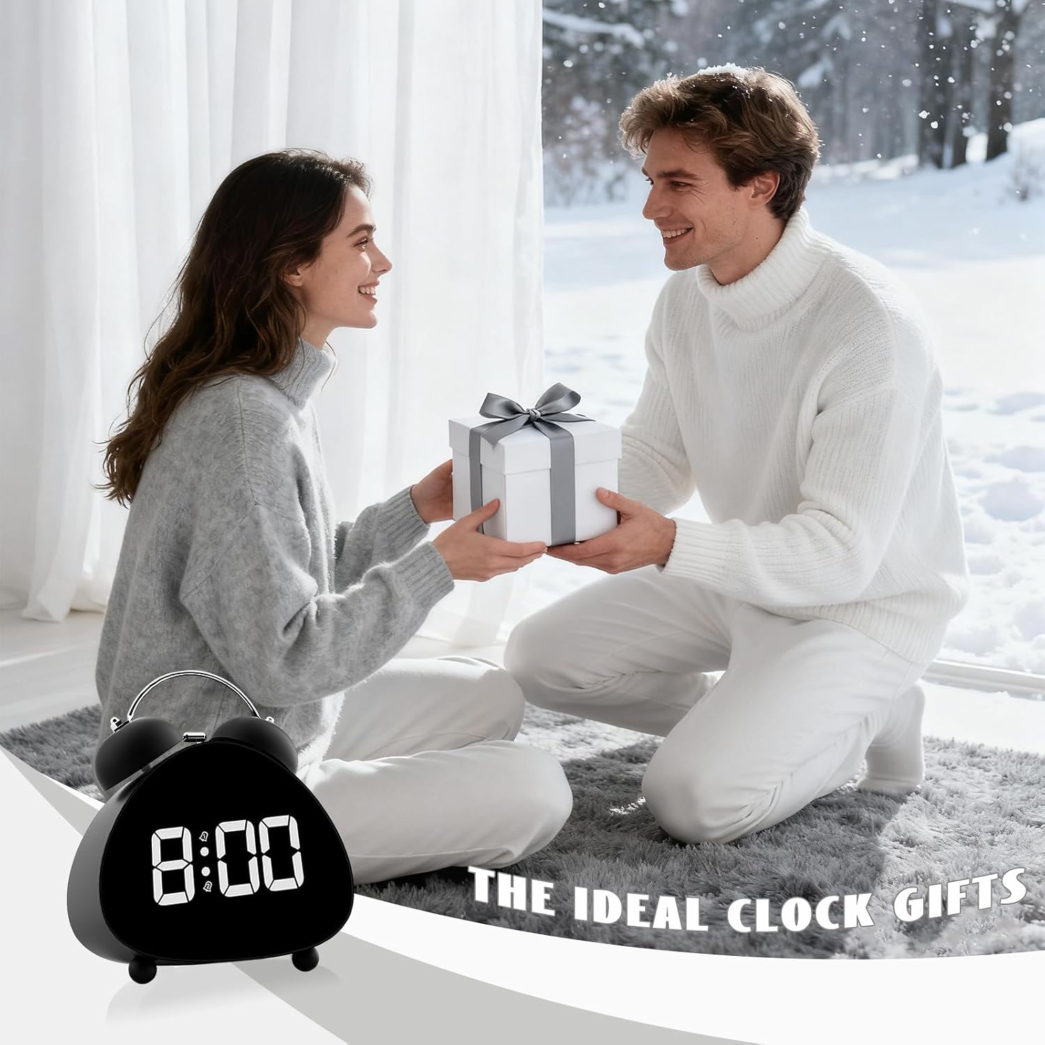 Panda Shape Alarm Clock with Bell | Cute Tabletop Alarm Clock