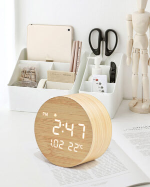 Cream Alarm Clock – Digital Table Clock
