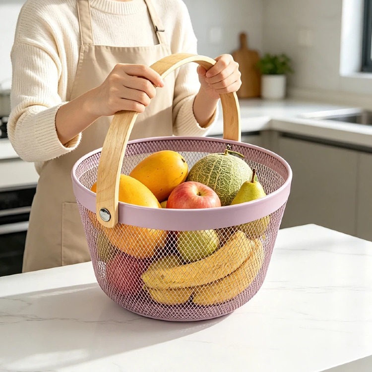 Round Fruit Basket | Circular Fruit & Vegetable Storage Basket